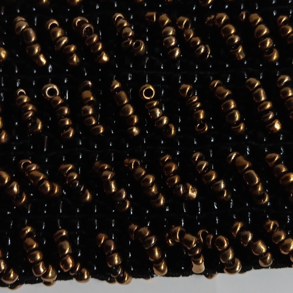 BEADED METALLIC/ WOOD BROWN BLK BELT - Picture 3 of 3